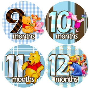 Winnie the Pooh Baby Monthly Milestone Stickers: 1-12 Months - Etsy
