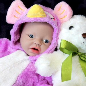 Realistic Full Body Silicone Baby Doll Reborn Preemie 14" 3.4 lbs Platinum Silicone Dolls Lifelike Real Weighted Babies Ecoflex Bathtub Baby