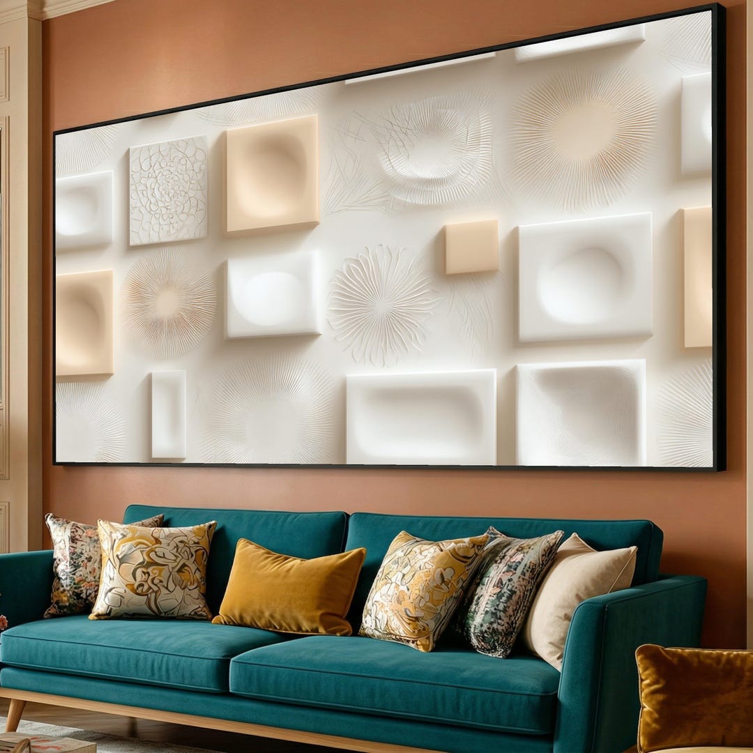 Minimalist Neutral Shapes Canvas, Abstract Geometric Wall Art, Modern ...