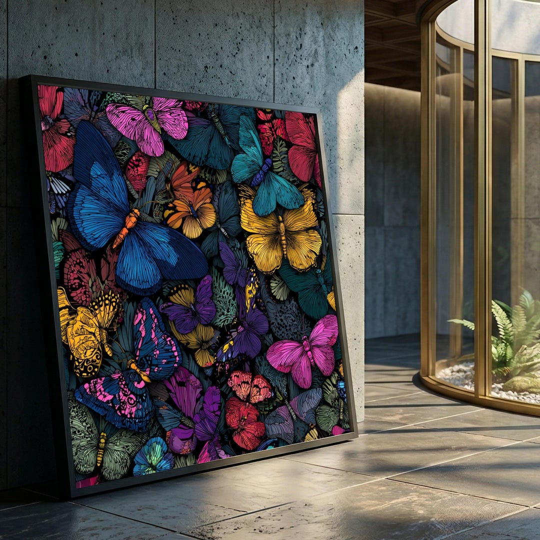 Vibrant Butterfly Collection Canvas, Colorful Wings Wall Art, Nature ...