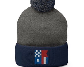 Newburyport NBPT Nautical Signal Flags Pom-Pom Beanie