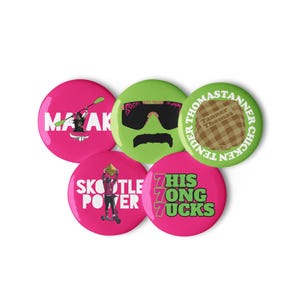 The Party Animals - Set of pin buttons