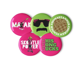 The Party Animals - Set of pin buttons
