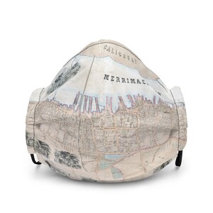 Mapa de Newburyport de 1851 - Mascarilla facial premium