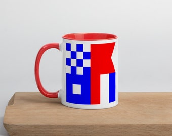 Newburyport NBPT Nautical Signal Flags Mug with Color Inside