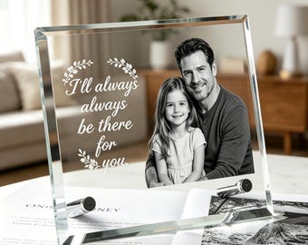 Personalized Crystal Photo Frame | Custom Engraved Glass Picture | Family, Graduation, Wedding Keepsake Gift