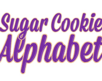 Dark Violet Icing Frosted Sugar Cookie Alphabet | 78 PNG Digital Clip Art Elements | Letters Numbers Punctuation | Candy Cake Bakery Cricut