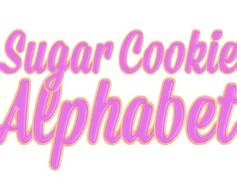 Purple Orchid Icing Frosted Sugar Cookie Alphabet | 78 PNG Digital Clip Art Elements Letters Numbers Punctuation | Candy Cake Bakery Cricut