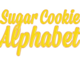 Yellow Icing Frosted Sugar Cookie Alphabet | 78 PNG Digital Clip Art Elements | Letters Numbers Punctuation | Candy Cake Bakery Cricut Craft