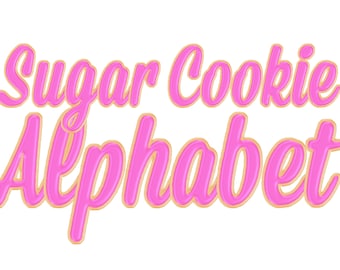 Fuchsia Pink Icing Frosted Sugar Cookie Alphabet | Clip Art Letters Numbers Punctuation | 78 PNG Digital Elements | Candy Cake Bakery Cricut