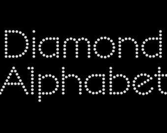 Diamond Gemstone Alphabet 22 | Clip Art Letters Numbers Punctuation & Starburst Twinkle Highlights | 74 PNG Digital Scrapbook Embellishments