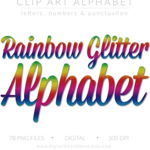 Capital Letters Rainbow Alphabet /& Numbers Alphabet Clip Art Instant Download LE039 Alphabet Graphics Gold Glitter Gradient Letters