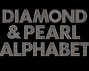 Diamond & Ivory Pearl Gemstone Alphabet | Bling Letters Numbers Ampersand Starburst Highlights | 41 PNG Digital Clip Art Scrapbook Elements