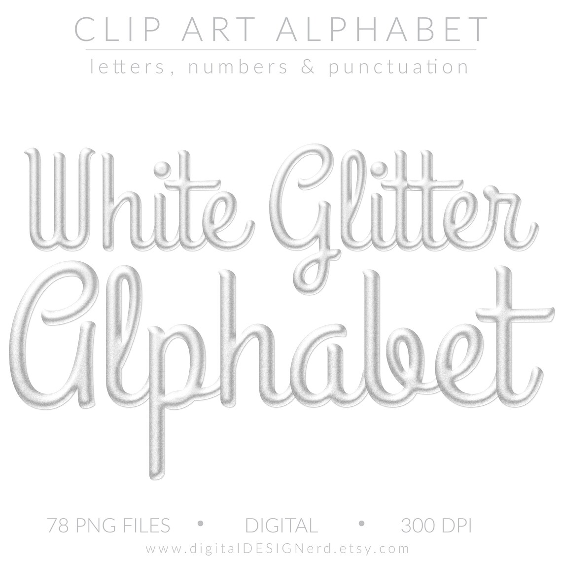 Clip Art Metallic Sparkle Gel Alphabet White Glitter Letters Etsy