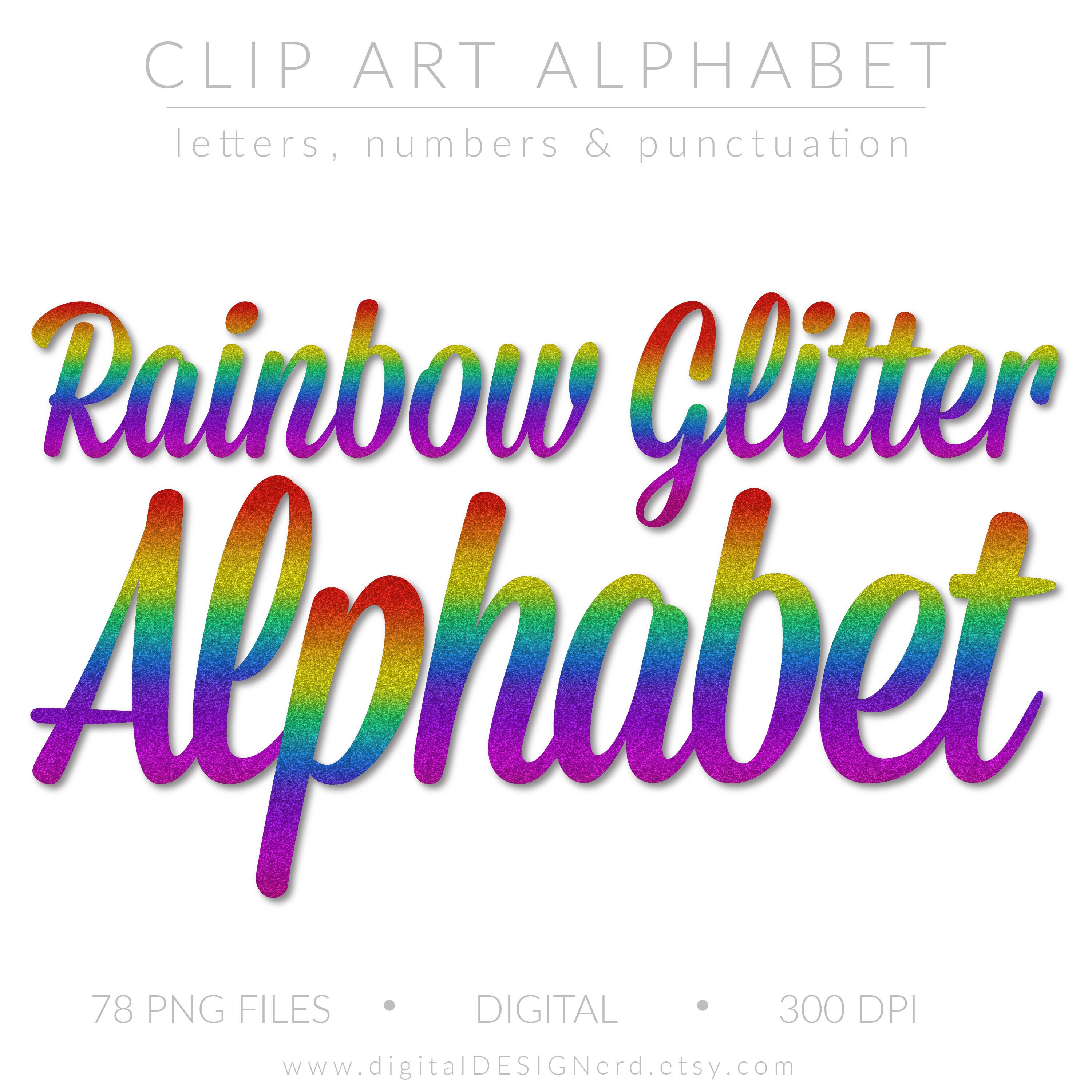 Bundle PNG Glitter Letters, Sparkle Clip Art, Letters Alphabet