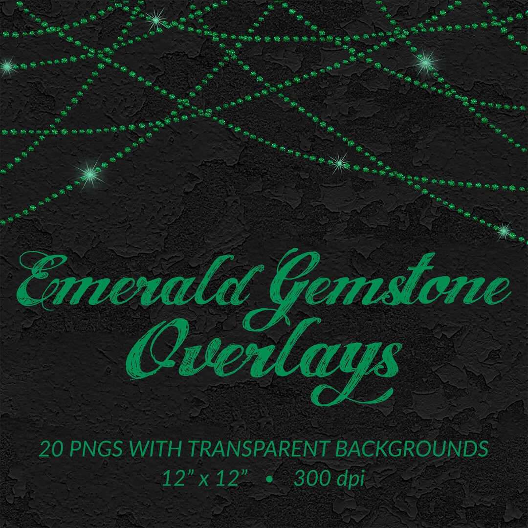 Emerald Gemstone Strand Overlays & Sparkle Starburst Highlights Mini