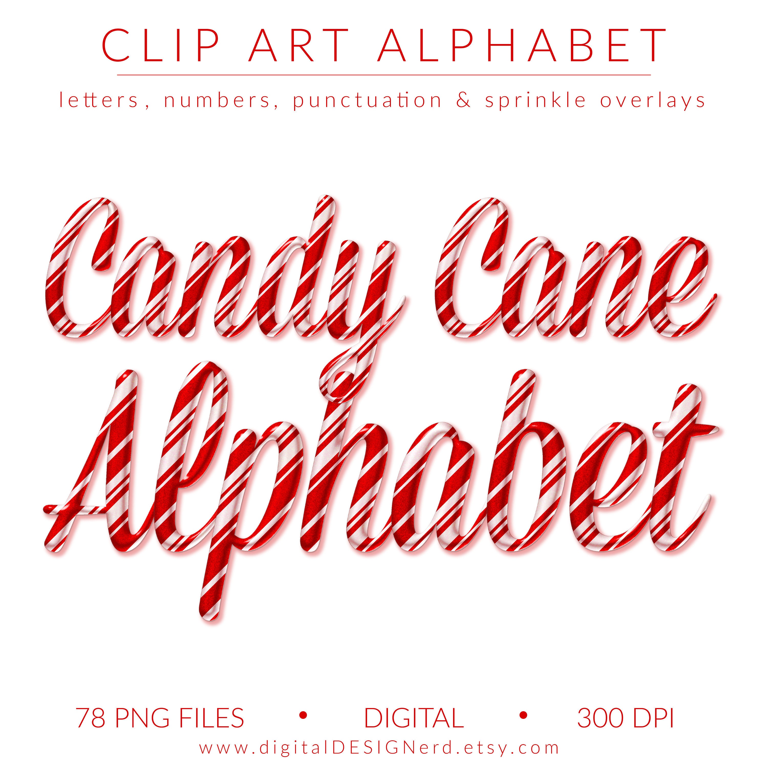 Candy Cane Sparkle Gel Alphabet Clip Art Metallic Glitter Etsy