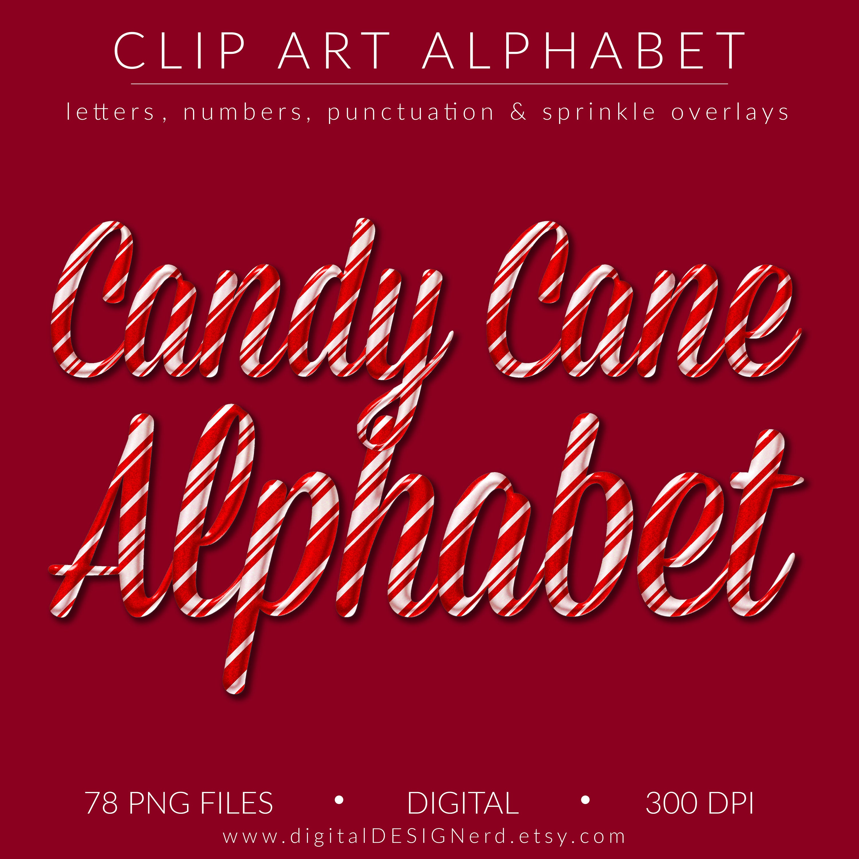 Candy Cane Sparkle Gel Alphabet Clip Art Metallic Glitter Etsy