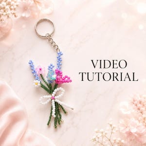 Beaded Flower Bouquet Keychain Pattern | DIY Charm Tutorial (PDF + Video)