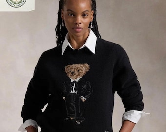 Sweter Polo Ralph Lauren Black Bear | Klasyczny dzianinowy sweter Essential