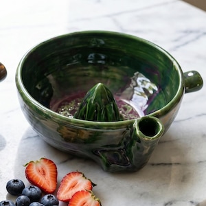Handmade Ceramic Berry Bowl and Washer with Vortex