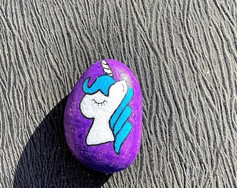 Whimsical & Mythical Unicorn Acrylic-Painted Rock