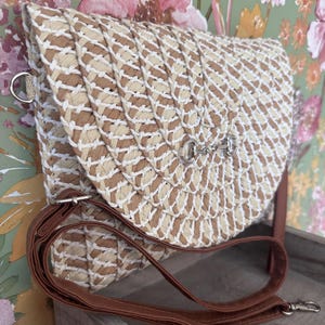 Straw Rattan Clutch Wristlet Shoulder Bag with Snaffle Bit detail