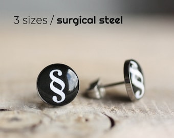 Lawyer Earring Studs Surgical Steel Posts Paragraph Section