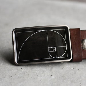 Golden Ratio Belt Buckle, Fibonacci Belt Buckle, Math Gift, Science Gift Engineer Gift Architect Gift Geek Belt Buckle Men's belt buckle image 5