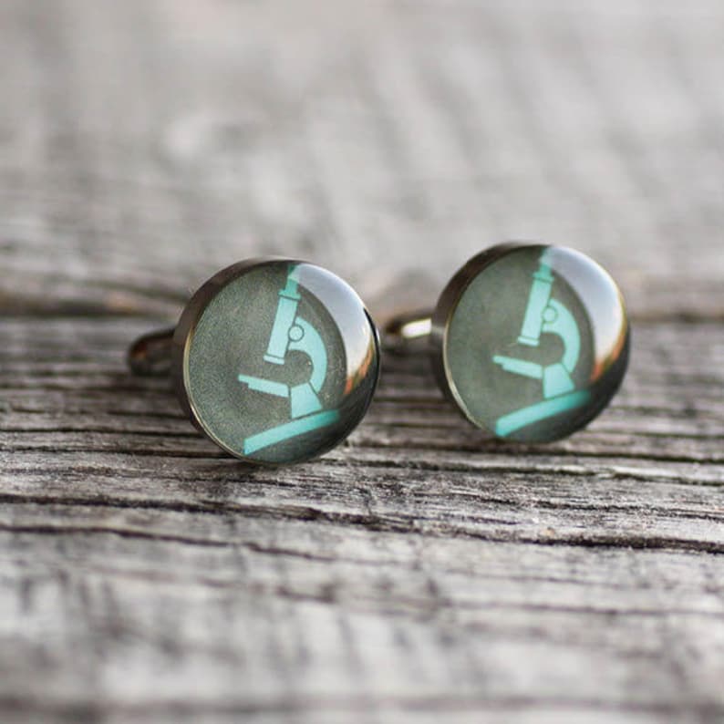Microscope Cuff Link groomsmen Wedding cuff links for groom for men Science cufflink Stainless steel cuff Gift for Him