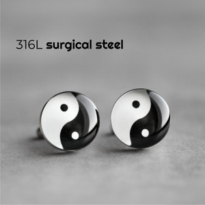 Yin Yang cufflinks Surgical steel cufflink Tai Chi symbol cufflinks Spiritual gift for him kung fu cufflinks yoga cufflink meditation gift