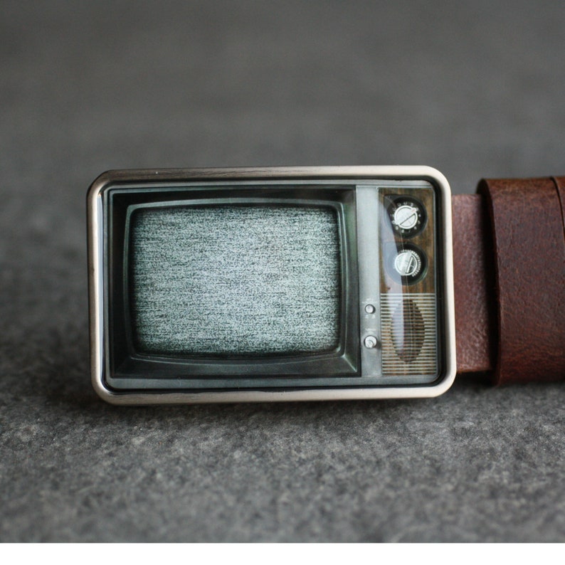 RetroTV Belt Buckle, Television Belt Buckle, gift for him, mens belt buckle image 4