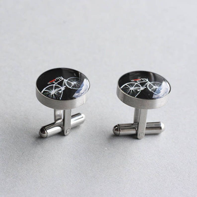 groomsmen Sport cufflinks Vintage Bike cufflinks Wedding cuff links for groom Surgical steel cuff link