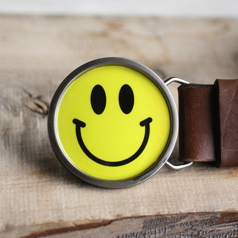Smiley Belt Buckle Emoji Belt Buckle Happy Face Belt Buckle Etsy