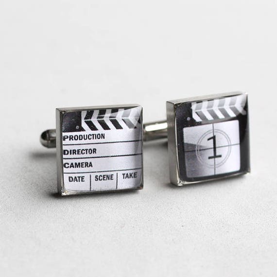Director Hollywood Cuff Links Gift Boxed Movie Clapper Board Cufflinks