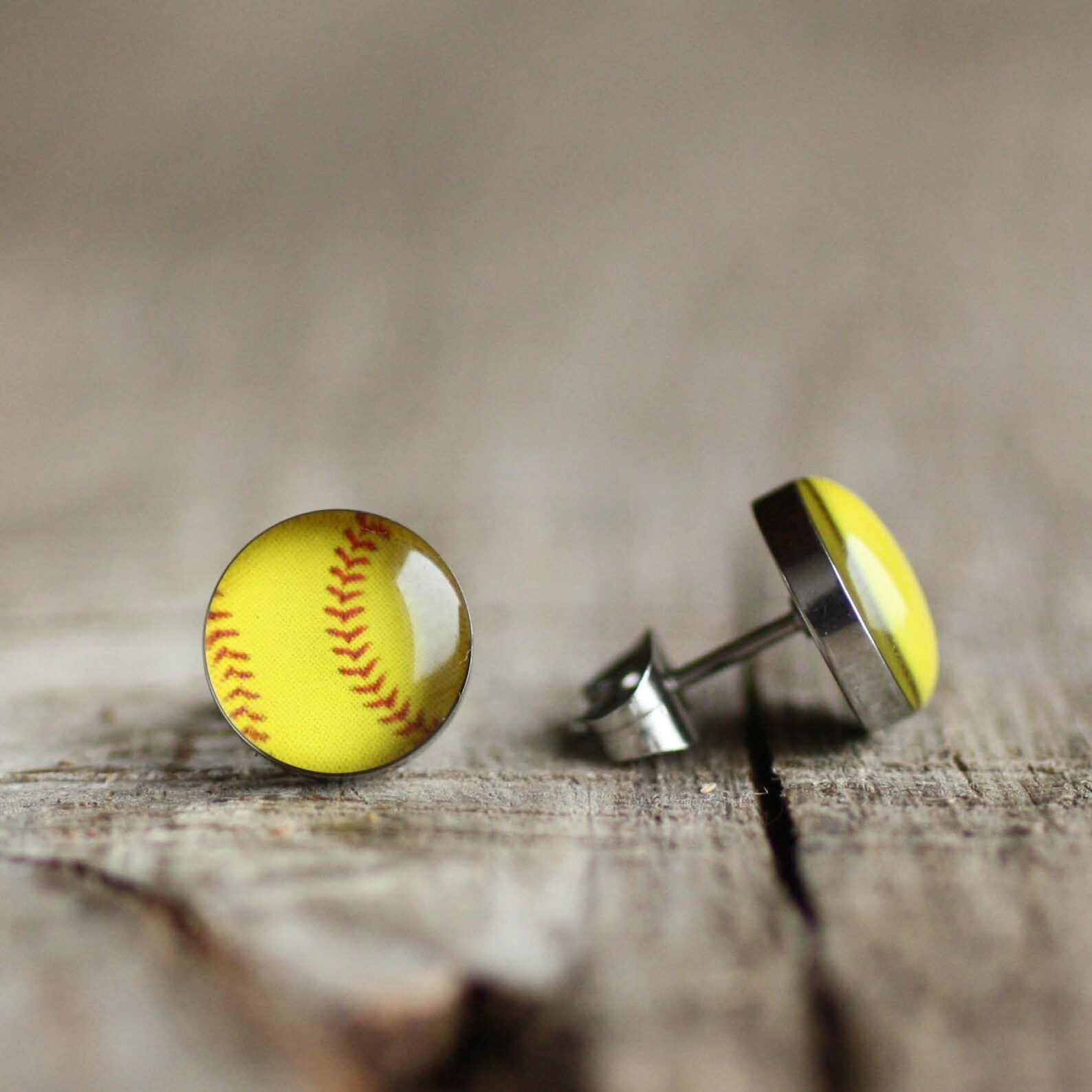 Softball post earrings Surgical steel stud Sport earring Etsy