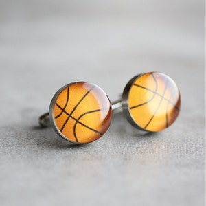 Basketball Cufflink, Stainless steel cuff link, cufflinks for men, mens cufflinks, Sport Cuff Link, gift for him image 3