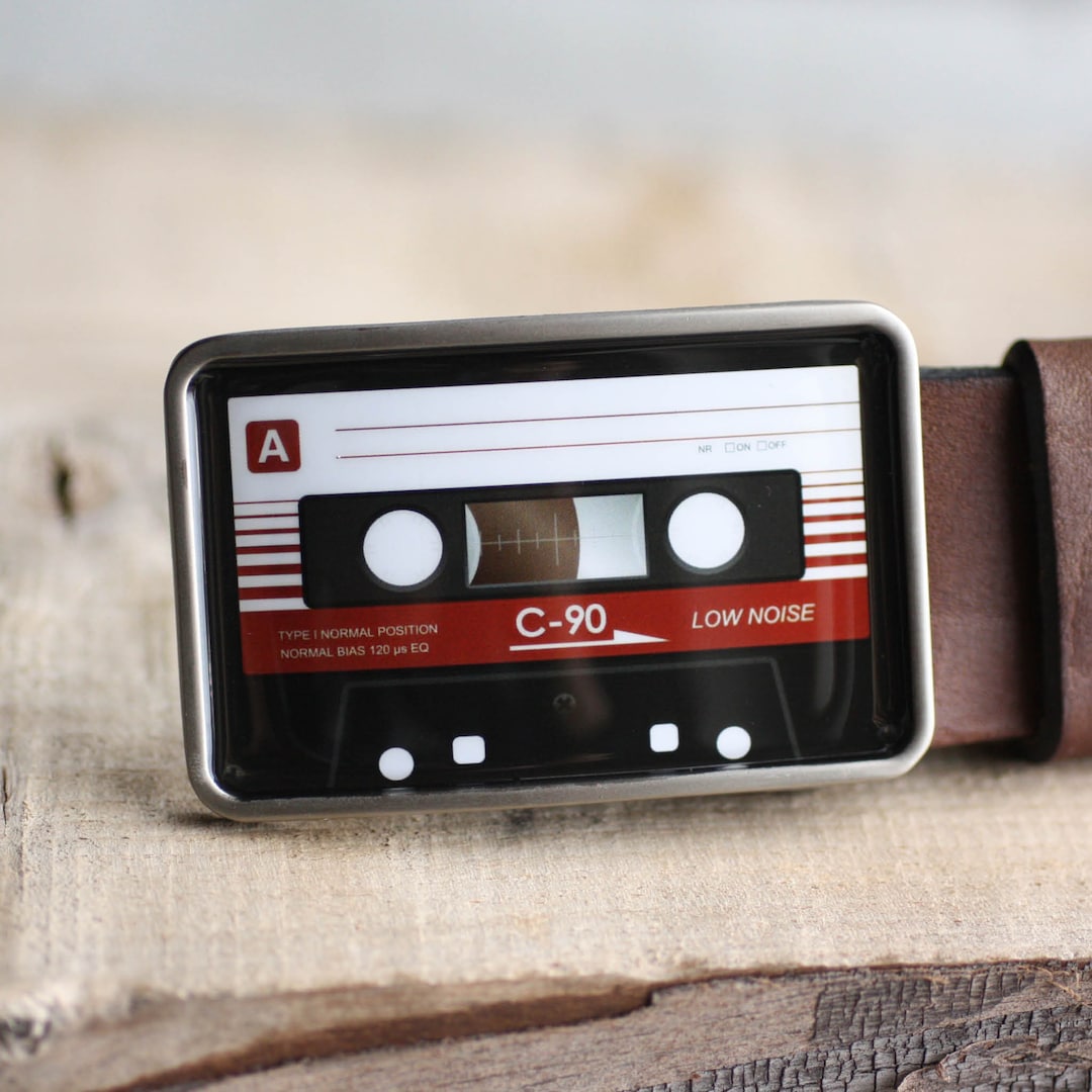 Audio Cassette Belt Buckle Claret Color Cassette Tape Belt Etsy