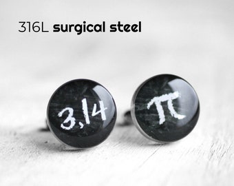 Pi Cufflinks, Math Cufflinks, Stainless Steel cufflinks science cufflinks geekery cufflinks, wedding cufflink, groom, groomsmen