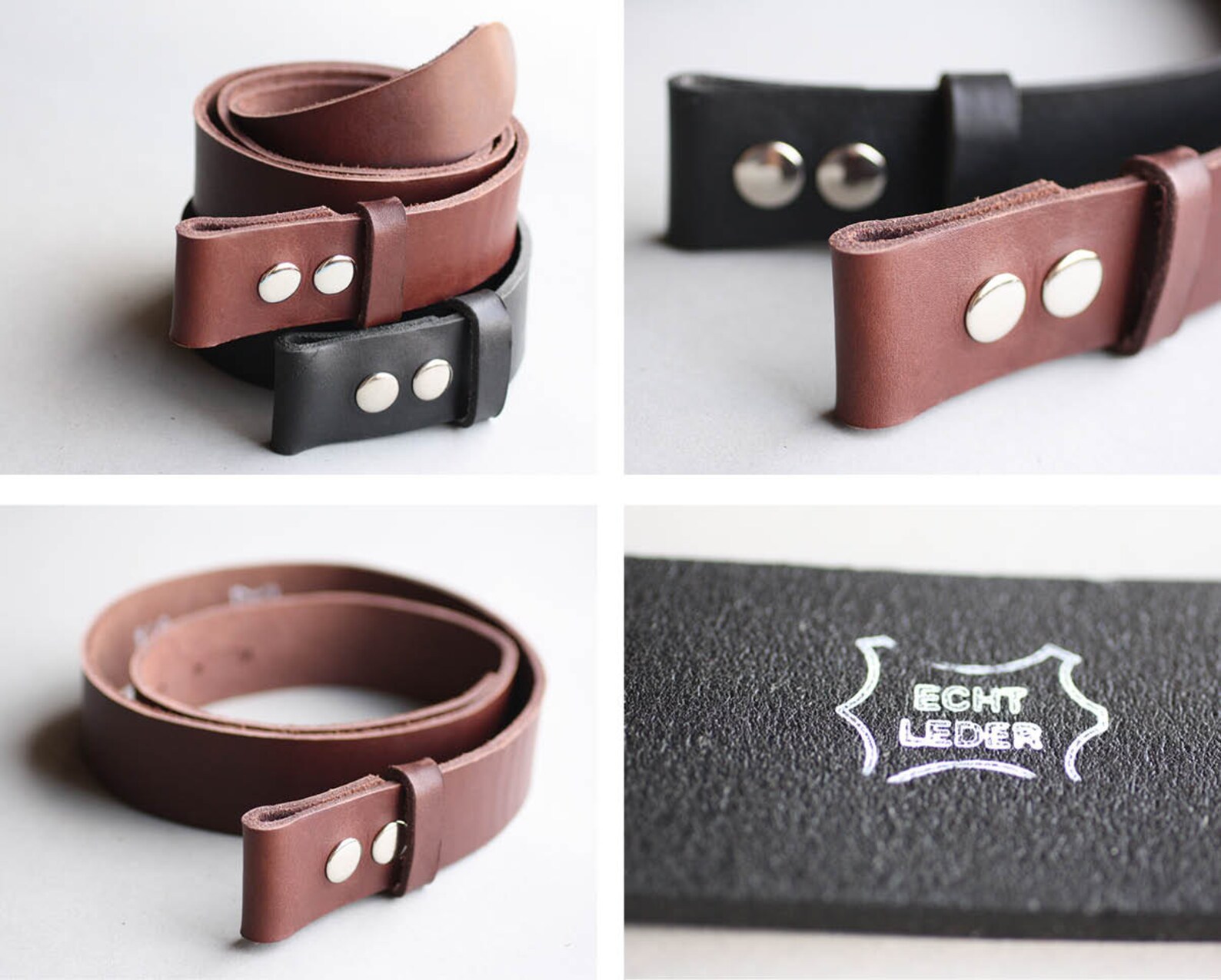 Genuine Leather Snap Belt BROWN Snap on Belt Belt Strap for Etsy