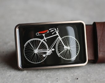 Vintage Bicycle Belt Buckle, Sport Belt Buckle, Black belt buckle