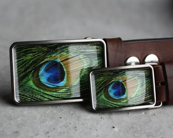 Peacock belt buckle, Peacock Feather Belt Buckle, Green peacock belt buckle Womens belt buckle, green belt buckle, gift for her