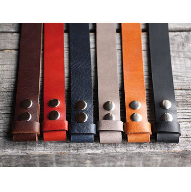 Genuine Leather Snap Belt COGNAC Snap on Belt Handmade Etsy