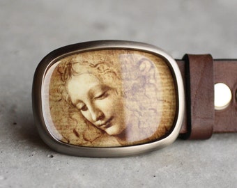 Boucle de ceinture Da Vinci, boucle de ceinture d’art portable, cadeau pour elle