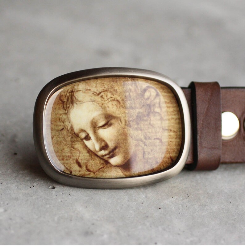 Da Vinci Belt Buckle, Wearable Art Belt Buckle, Gift for Her image 1