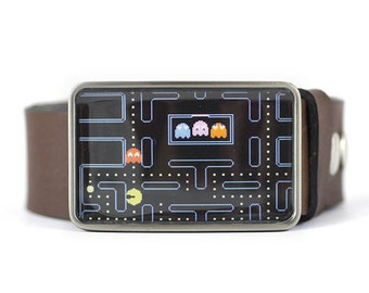 Pac Man Belt Buckle, Geek Belt Buckle, Video Game belt buckle, Men's belt buckle, gift for him, Father's day gift, gift or dad