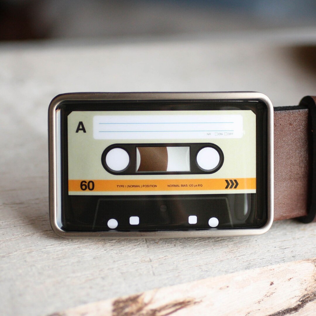 Audio Cassette Belt Buckle, Cassette Tape Belt Buckle, Retro Belt