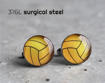 Waterpolo Ball cufflink, Stainless steel cuff link, Ball cufflink, Sport cufflink