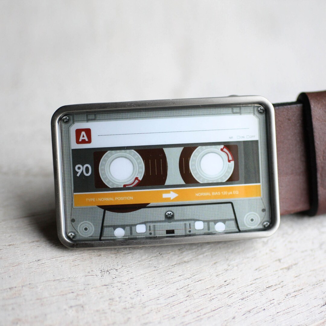 Audio Cassette Belt Buckle, Cassette Tape Belt Buckle, Retro Belt