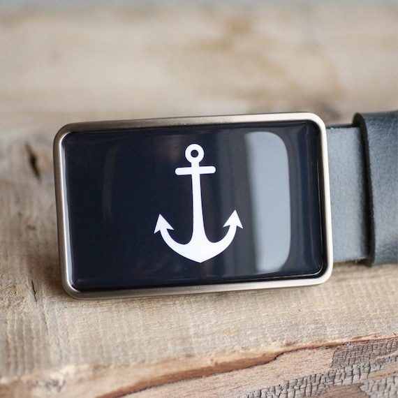 Anchor Belt Buckle, Nautical Belt Buckle, Navy Blue Belt Buckle